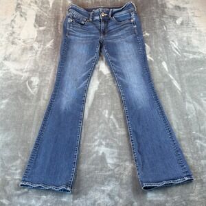 American Eagle Women's Jeans Kick Boot Size 4 R Super Stretch Low Rise